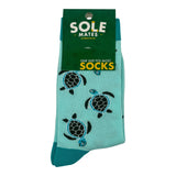 Cute Turtle Socks - Teal & Dark Blue-Green Trim