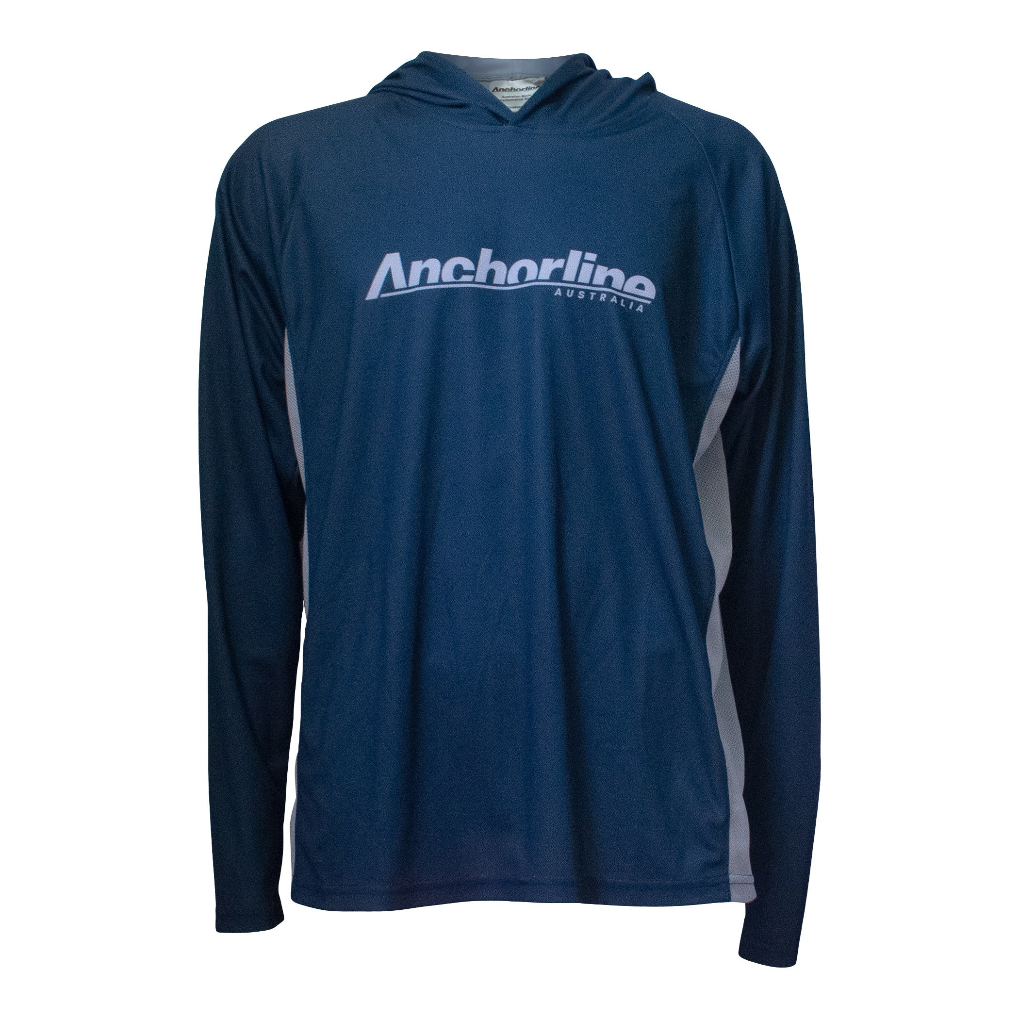 Men's Fishing Shirt Blue Hoodie- Crayfish