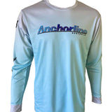 Light blue long-sleeve shirt with 'Anchorline Australia' logo on a white background