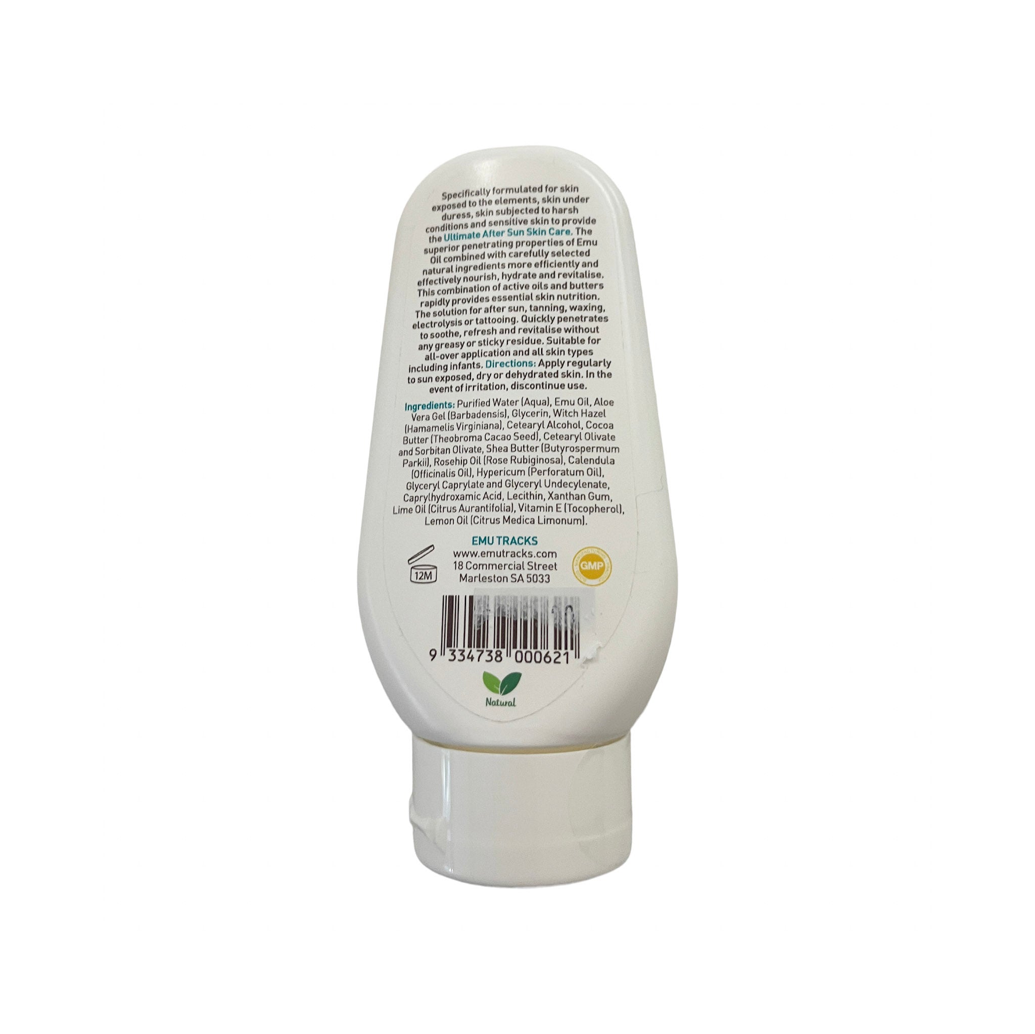 Emu oil moisturiser after sun lotion 125ml bottle - directions for use and ingredients