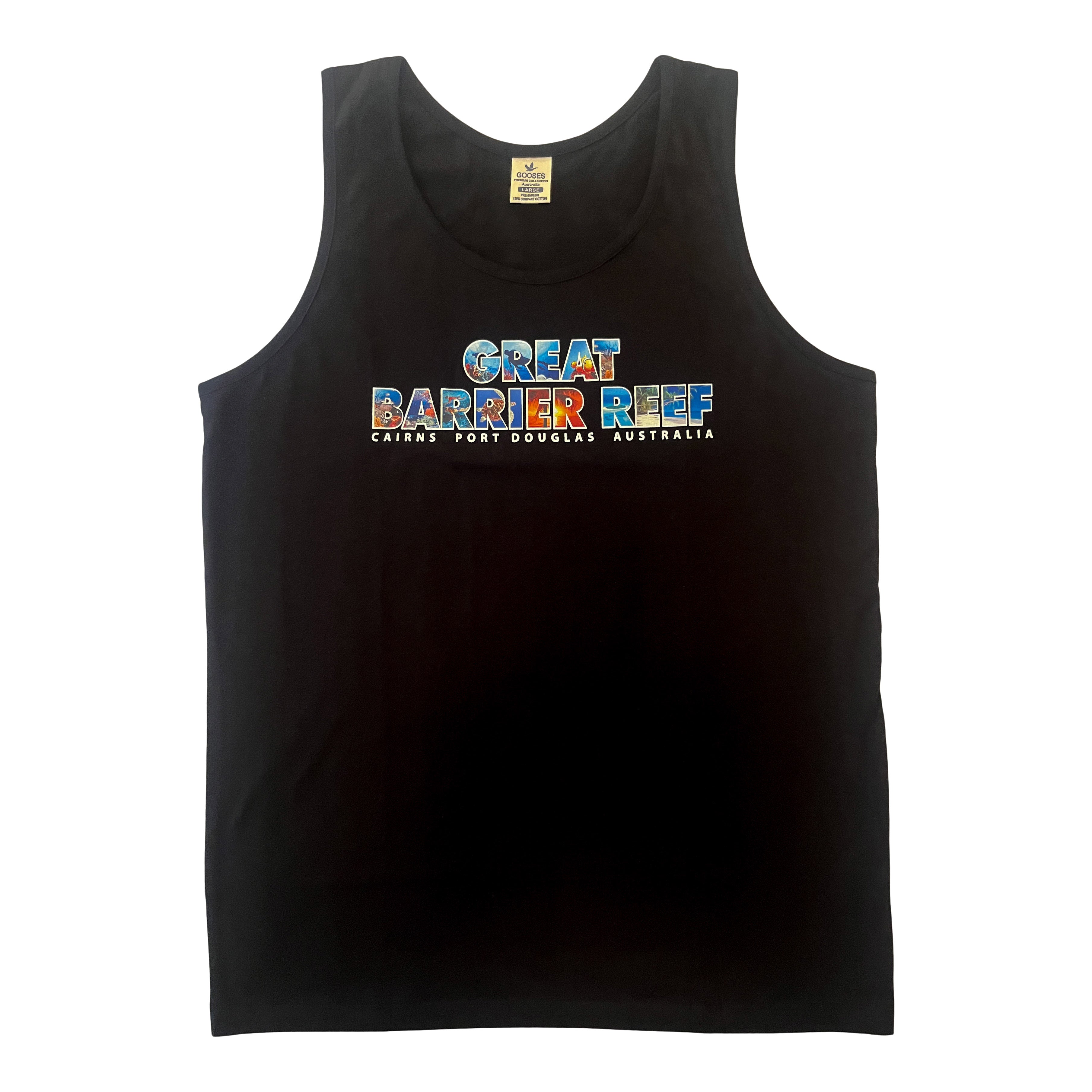 Cairns Port Douglas Great Barrier Reef Digital Singlet - Black