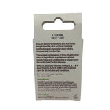 Back of a product packaging with text and branding on a white background