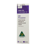 Box of Emu Oil massage oil on a white background