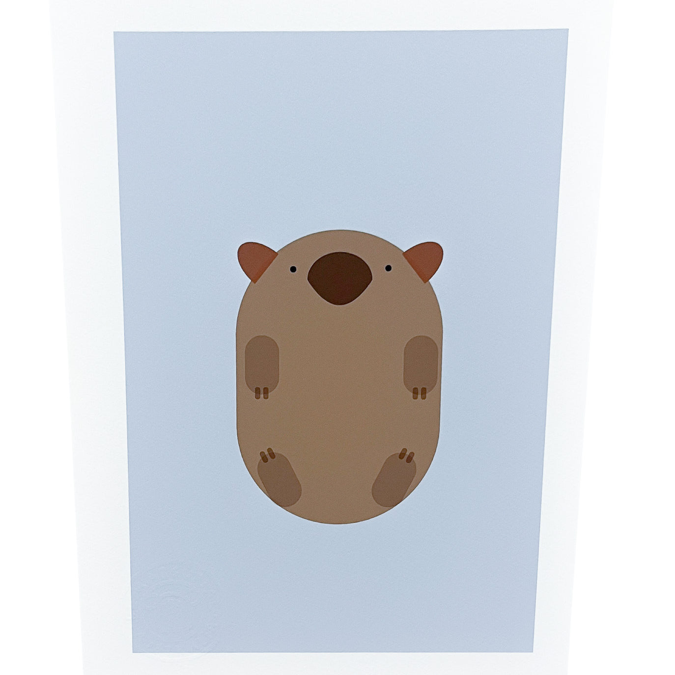 Geometric A4 wombat art print  on a light blue background