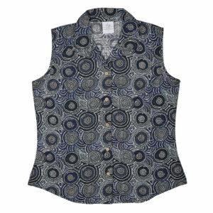 Bamboo Women's Shirt Sleeveless Aboriginal Art - Mina Mina