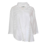 White button down cotton shirt on a white background