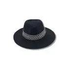 Marley Fedora Hat in Navy, Ivory & Mix Camel