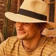 Cafe Fedora In Ivory, Butter Yellow, Turquoise & Old Rose