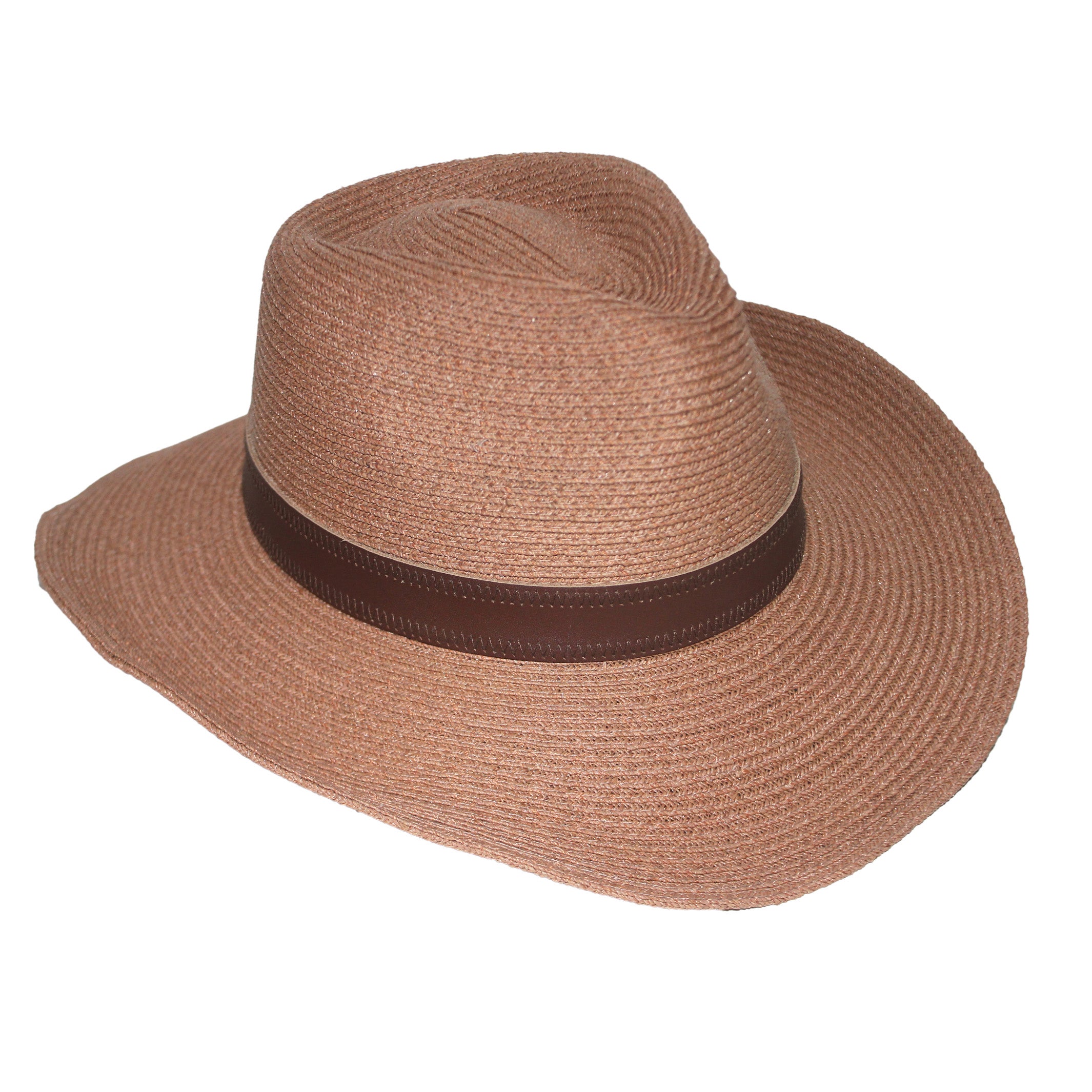 Sandon Raffia Braid Cowboy Hat in Pink & Natural