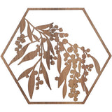 Golden Wattle: Australian Timber Hexagon Wall Art