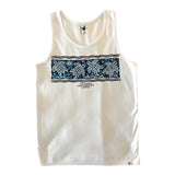 White men’s singlet featuring Aboriginal art four turtles design inspired by the Great Barrier Reef