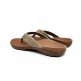 Premium Bling Orthotic Thongs - Sand