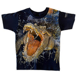 Crocodile Print T-Shirt - Blue