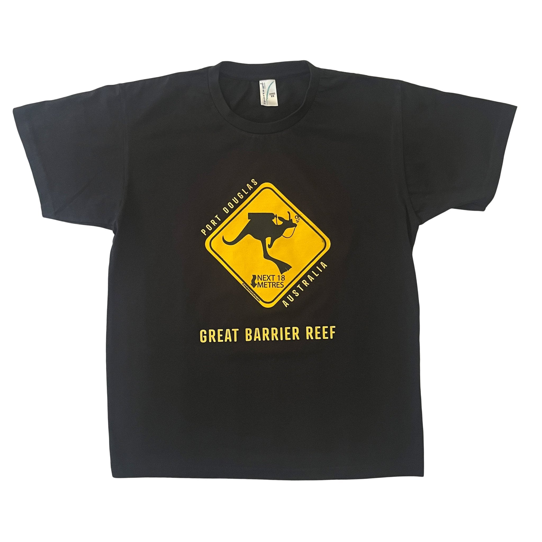 Diving Kangaroo Next 18 Metres T-Shirt - Black