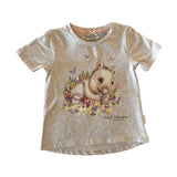 Girl's oatmeal coloured t-shirt with a wombat design and 'Port Douglas' text on a white background