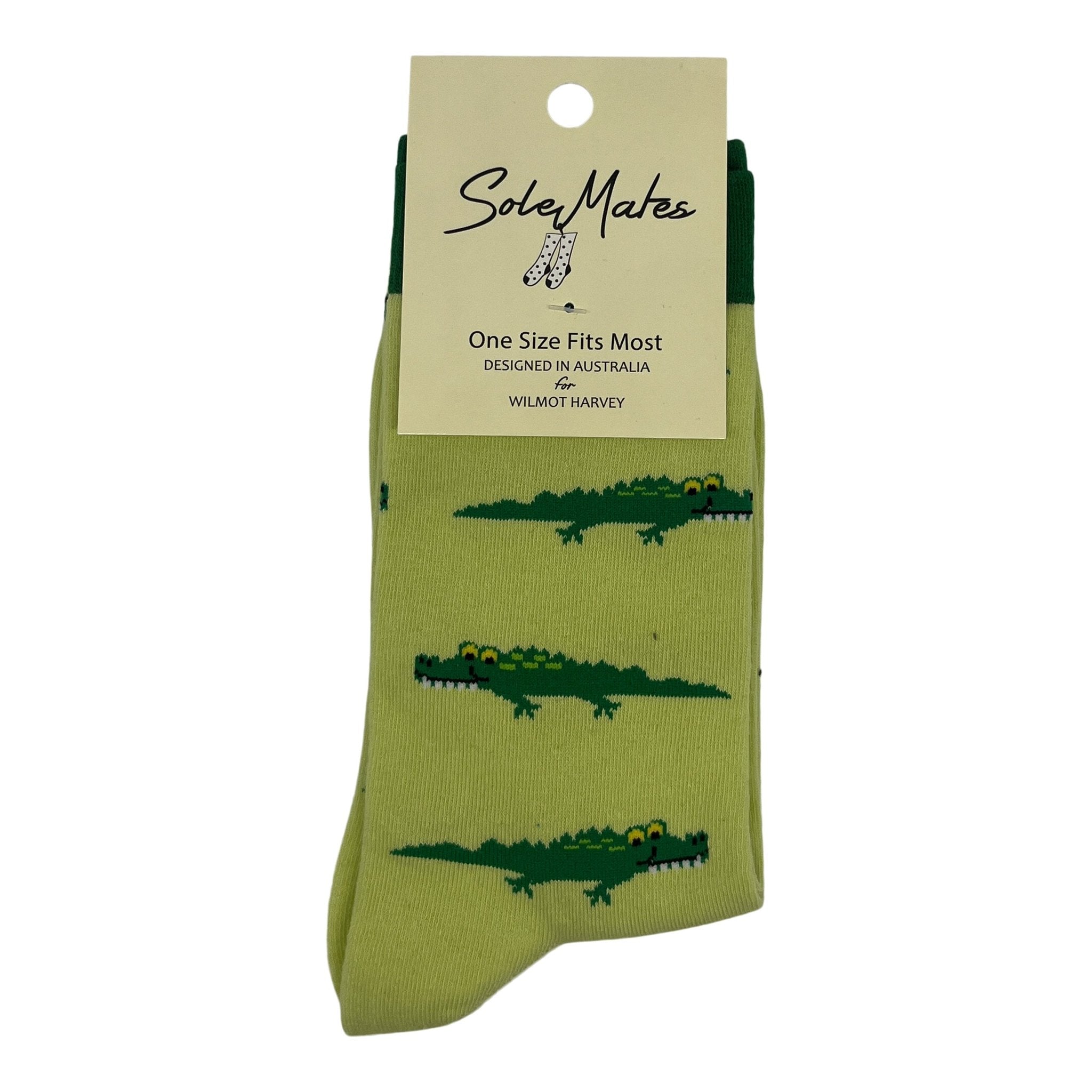 Lime Green Crocodile Socks