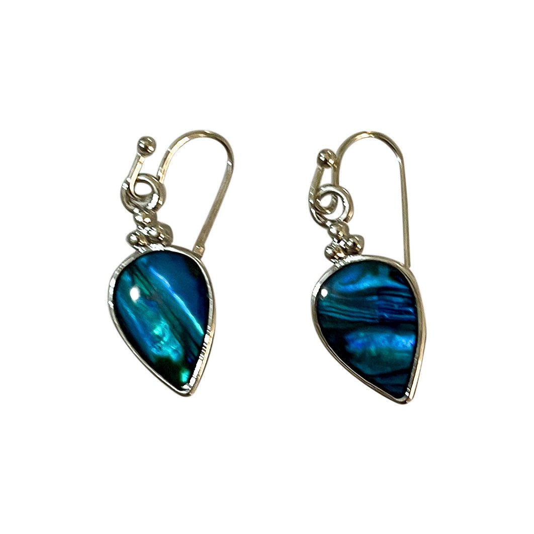 Paua Shell Leaf Earrings