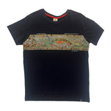 Rainbow Serpent Aboriginal Design Navy T-Shirt on a white background