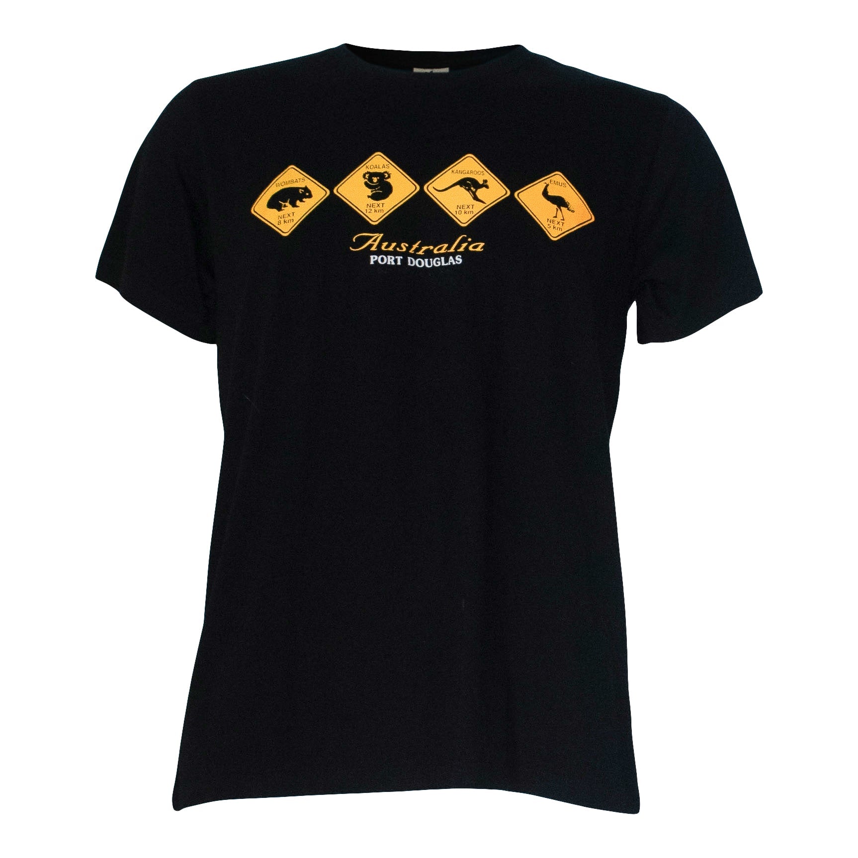 Road Sign Port Douglas Australia Souvenir T-Shirt - Black
