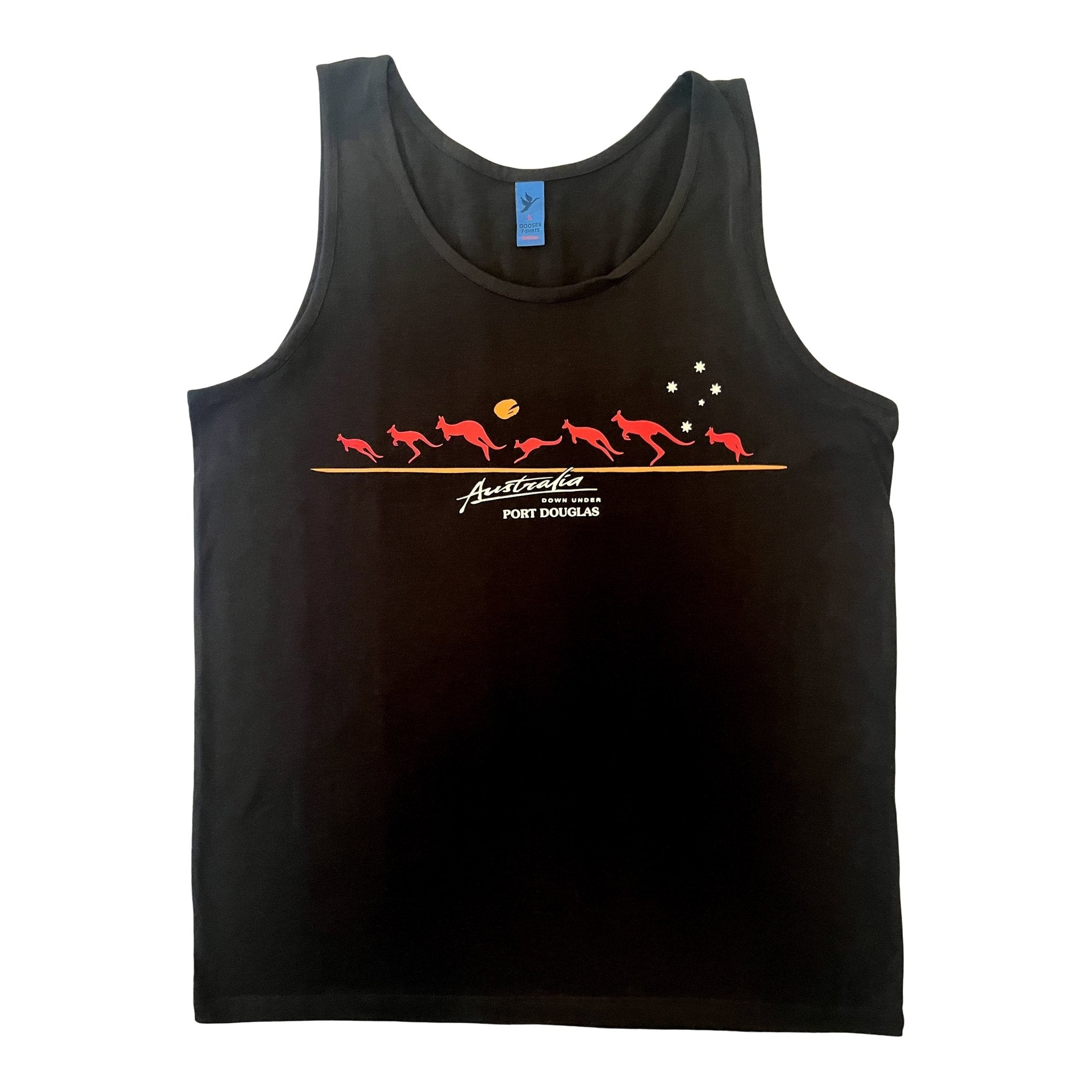Running Kangaroos Singlet - Black