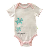 Baby Turtle Short Sleeve Onesie- Pink & White