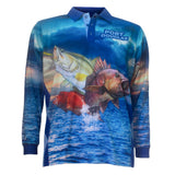 Port Douglas / Great Barrier Reef Barramundi Long Sleeve Polo Fishing Shirt