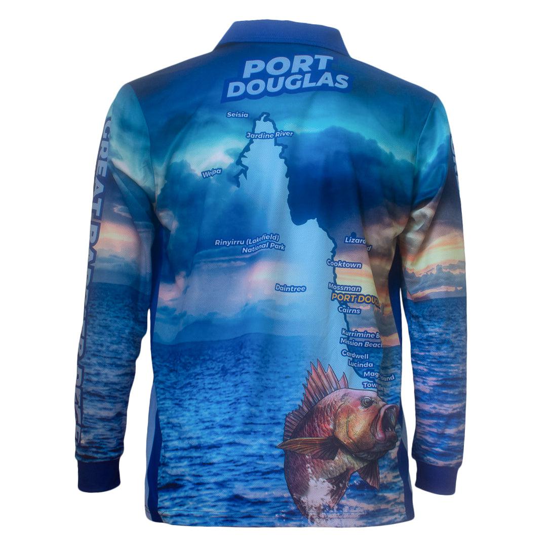 Port Douglas / Great Barrier Reef Barramundi Long Sleeve Polo Fishing Shirt