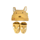 Unisex Newborn Kangaroo Baby Hat and Booties Set