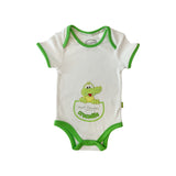 Crocodile Port Douglas Souvenir Baby Short Sleeve Bodysuit - Green