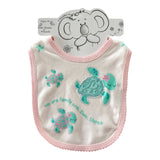 Green Turtle Family With Pink Trim Baby's Bib