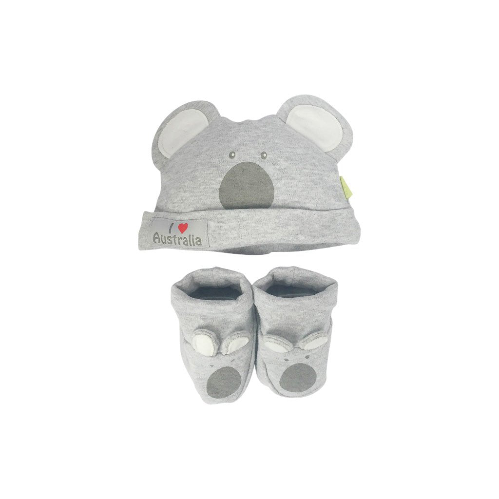 Koala Baby Hat and Booties Set
