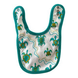 Turtle With Green Trim Aboriginal Design Bib